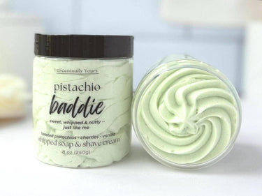 Baddie - Pistachio Crème Whipped Soap & Foaming Sugar Scrub - eScentually Yours